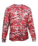 Badger Sportswear 2184 Digital Camo Youth Long Sle Red Digital