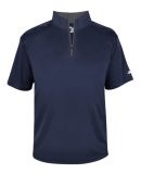 Badger Sportswear 4199 B-Core Short Sleeve 1/4 Zip in Navy/ graphite