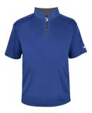 Badger Sportswear 4199 B-Core Short Sleeve 1/4 Zip in Royal/ graphite