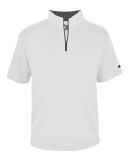 Badger Sportswear 4199 B-Core Short Sleeve 1/4 Zip in White/ graphite