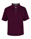 Badger Sportswear 4199 B-Core Short Sleeve 1/4 Zip in Maroon/ graphite