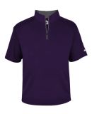 Badger Sportswear 4199 B-Core Short Sleeve 1/4 Zip in Purple/ graphite