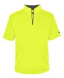 Badger Sportswear 4199 B-Core Short Sleeve 1/4 Zip in Safety yellow/ graphite