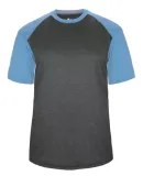 Badger Sportswear 4341 Pro Heather Sport T-Shirt Carbon Heather/ Columbia Blue