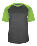 Badger Sportswear 4341 Pro Heather Sport T-Shirt Carbon Heather/ Lime