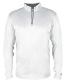 Badger Sportswear 2102 B-Core Youth Quarter-Zip Pu in White/ graphite