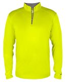 Badger Sportswear 2102 B-Core Youth Quarter-Zip Pu in Safety yellow green/ graphite
