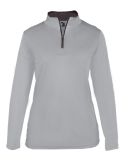 Badger Sportswear 4103 B-Core Women's Quarter-Zip in Silver/ graphite