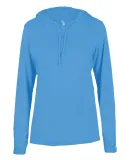 Badger Sportswear 4165 B-Core L/S Women's Hood Tee in Columbia blue