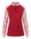 Badger Sportswear 4198 Sport Blend Women's 1/4 Zip Red/ Red Blend