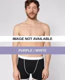 4443 American Apparel Mens Baby Rib Boxer Brief Purple / White