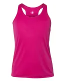 Badger Sportswear 2166 B-Core Girls' Racerback Tan Hot Pink