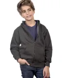 Cotton Heritage Y2560 PREMIUM YOUTH FULL-ZIP HOODI in Charcoal heather