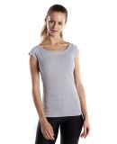 US Blanks US180 Ladies Cap Sleeve Jersey T-Shirt in Heather grey