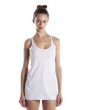 US Blanks 575 Ladies Raw Edge Sheer Jersey Racer T in White