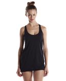 US Blanks 575 Ladies Raw Edge Sheer Jersey Racer T in Black