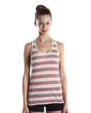 US Blanks 525 Ladies Slub Racer Tank in White/ red