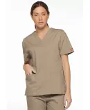 Dickies Medical 86706 / Missy Fit V-Neck Top Khaki