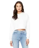 Bella + Canvas 7502 Women's Cropped Fleece Hoodie in White