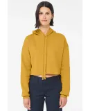 Bella + Canvas 7502 Women's Cropped Fleece Hoodie in Heather mustard