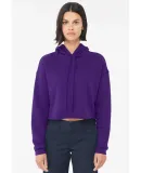 Bella + Canvas 7502 Women's Cropped Fleece Hoodie in Team purple