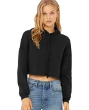 Bella + Canvas 7502 Women's Cropped Fleece Hoodie in Black