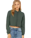 Bella + Canvas 7502 Women's Cropped Fleece Hoodie in Military green