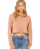 Bella + Canvas 7502 Women's Cropped Fleece Hoodie in Peach