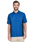 North End 87042 Men's Fuse Colorblock Twill Shirt TRUE ROYAL/ BLK