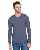 Anvil 6740 Triblend Long Sleeve T-Shirt in Heather navy