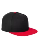 Big Accessories BA539 Flat Bill Sport Cap in Black/ red
