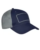 Big Accessories BA656T Patch Trucker Cap NAVY/ GRAY/ GRAY