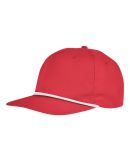 Big Accessories BA671 5-Panel Golf Cap in Red/ white