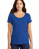 Nike BQ5234  Ladies Dri-FIT Cotton/Poly Scoop Neck Rush Blue