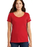 Nike BQ5234  Ladies Dri-FIT Cotton/Poly Scoop Neck University Red