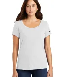 Nike BQ5234  Ladies Dri-FIT Cotton/Poly Scoop Neck White