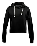 J America 8684 Women's Lounge Fleece Hi-Low Hooded in Black