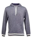 J America 8701 Peppered Fleece Lapover Hooded Pull Navy Pepper