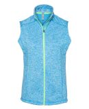 J America 8625 Cosmic Fleece Women's Vest Electric Blue/ Neon Green