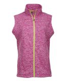 J America 8625 Cosmic Fleece Women's Vest Magenta/ Neon Yellow