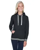 J America 8651 Relay Women's Hooded Pullover Sweat in Black