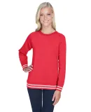 J America 8652 Relay Women's Crewneck Sweatshirt in Red