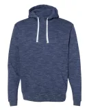 J America 8677 Melange Fleece Hooded Pullover Swea Navy