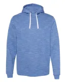 J America 8677 Melange Fleece Hooded Pullover Swea Royal