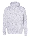 J America 8677 Melange Fleece Hooded Pullover Swea White