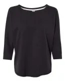 J America 8685 Women's Lounge Fleece Dolman Crewne Black