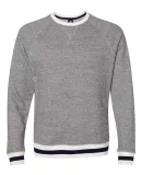 J America 8702 Peppered Fleece Crewneck Sweatshirt Pepper/ Navy