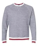 J America 8702 Peppered Fleece Crewneck Sweatshirt Pepper/ Red