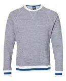 J America 8702 Peppered Fleece Crewneck Sweatshirt Pepper/ Royal