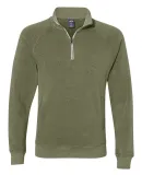 J America 8869 Triblend 1/4 Zip Pullover Sweatshir in Olive triblend